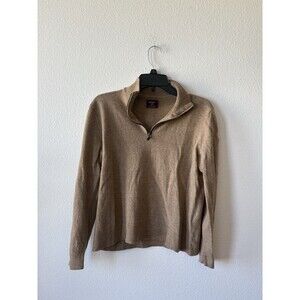 UNTUCKit Women's Long Sleeve 1/4 Zip Camel Sweater Size Large-See Measurements